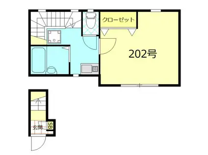 キャメル上板橋(1K/2階)の間取り写真