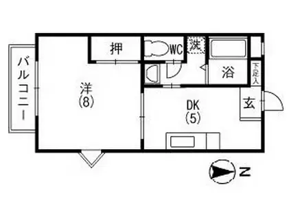 文京ハウス(1DK/2階)の間取り写真