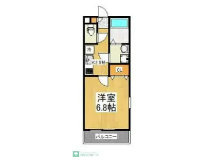 ルネスガーデン(ワンルーム/2階)の間取り写真