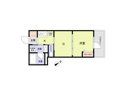 SILVER WOOD KASUGA(1DK/2階)の間取り写真