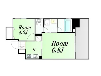 アモーレ本町ウエスト(1LDK/10階)の間取り写真