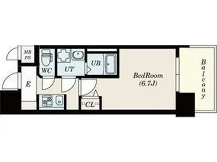 S-RESIDENCE上前津(1K/12階)の間取り写真