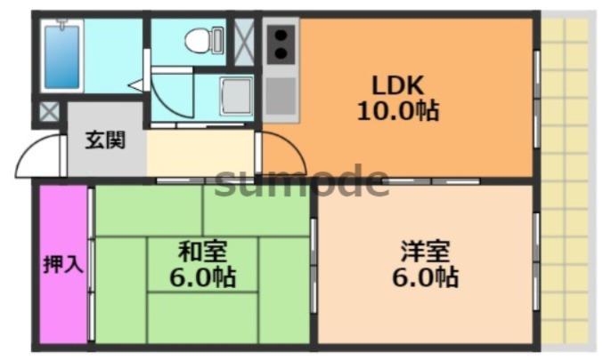 メゾンヴィラージュ(2LDK/1階)の間取り写真