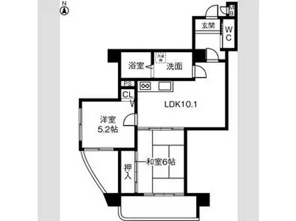 サンラードホーム(2LDK/3階)の間取り写真