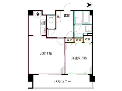 ガーデン杉並方南(1LDK/4階)の間取り写真