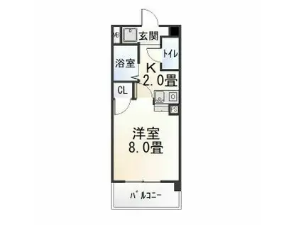 グランデュール46(1K/4階)の間取り写真