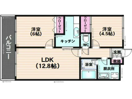 リリーガーデン(2LDK/3階)の間取り写真
