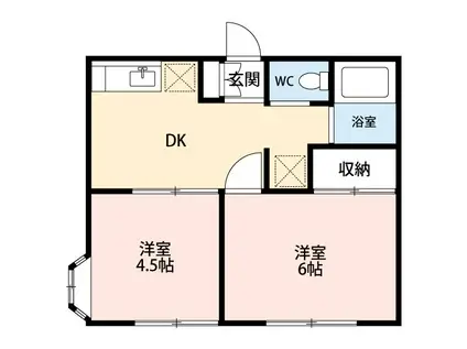 ドマーニ(2DK/1階)の間取り写真