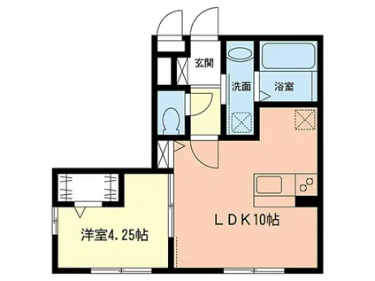 セジュール西鴨居(1LDK/1階)の間取り写真