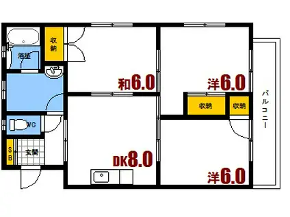 光洋マンション(3DK/2階)の間取り写真