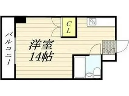 札幌グランドハイツ(1K/5階)の間取り写真