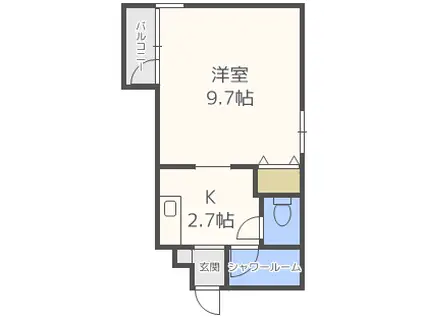 ローヤルハイツ本郷9(1K/3階)の間取り写真