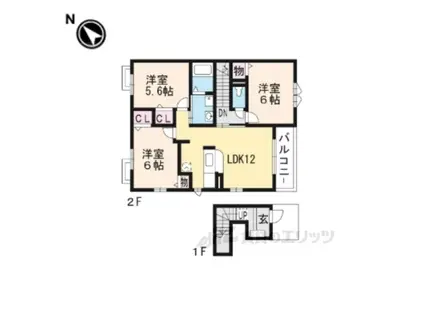 シャルマン コピーヌ(3LDK/2階)の間取り写真