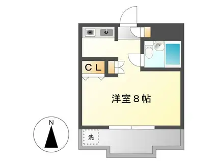 グレイス桜(ワンルーム/2階)の間取り写真