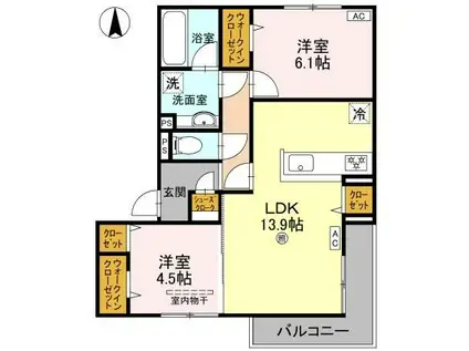 D-RESIDENCE南茨木(2LDK/3階)の間取り写真