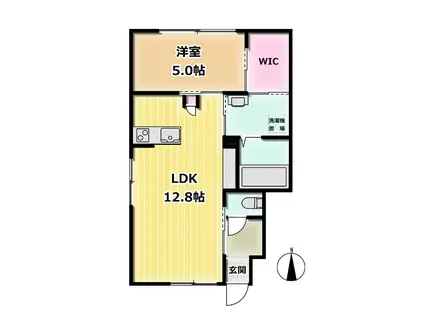 インテグラル櫛川(1LDK/1階)の間取り写真