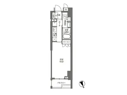 HAMACHO APARTMENTS(1K/2階)の間取り写真