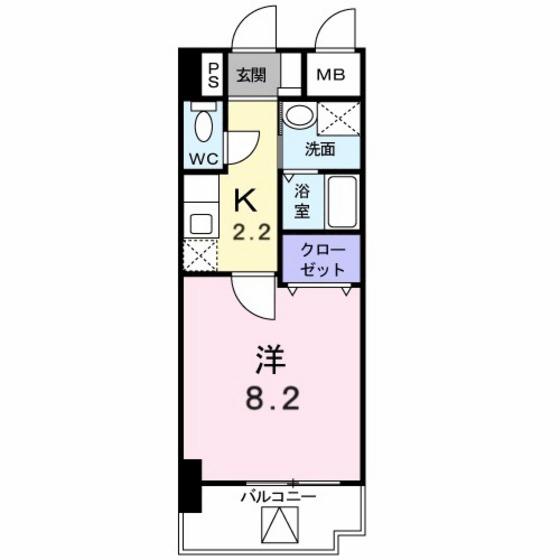 アイ フィオーレ東原(1K/8階)の間取り写真