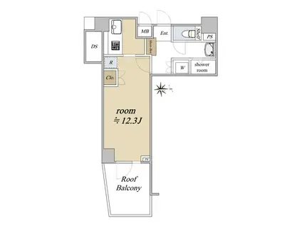 ベルフォート西荻駅前(ワンルーム/3階)の間取り写真