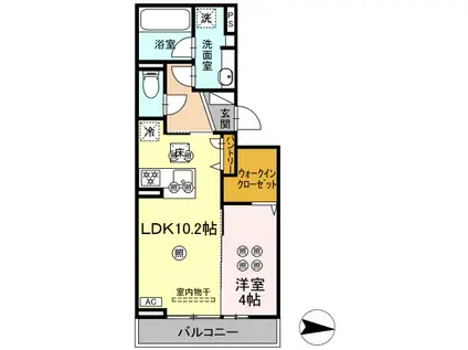 オベリオ(1LDK/1階)の間取り写真