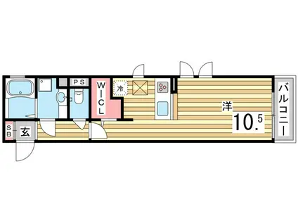 アークコート松本通(ワンルーム/1階)の間取り写真