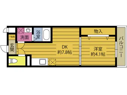 トレステーラALEX(1DK/1階)の間取り写真