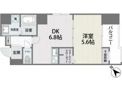 舞鶴II(1DK/4階)の間取り写真