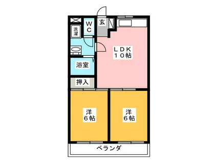 OPUS 1(2LDK/2階)の間取り写真