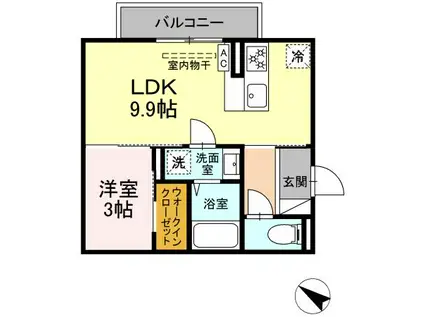 COMFORT LIFEII(1LDK/2階)の間取り写真