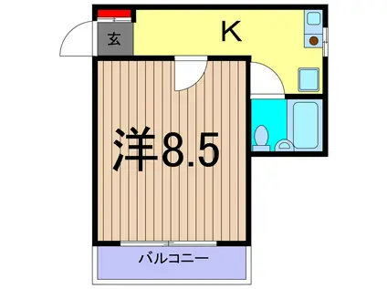 プラザ351(1K/2階)の間取り写真