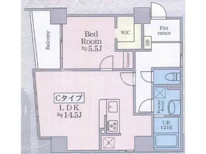RESIDENCE新川橋(1LDK/1階)の間取り写真