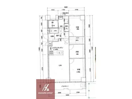 ルネ中之島(3LDK/7階)の間取り写真