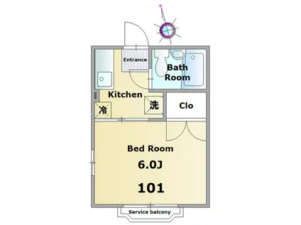 シティハイムMORITA(1K/1階)の間取り写真