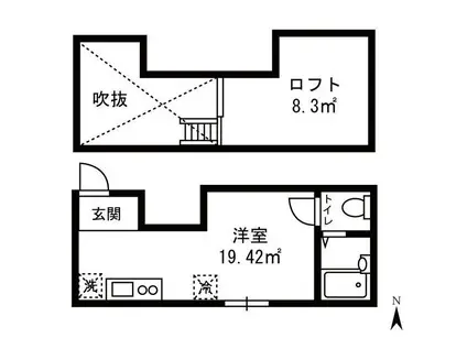 プラネット蒲田(ワンルーム/1階)の間取り写真