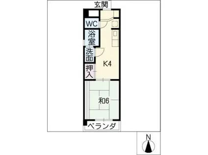 第二沢瀉ハイツ(1K/1階)の間取り写真