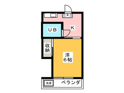 プランドール小日向(1K/2階)の間取り写真