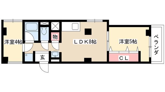 ルミナス パルビラ(2LDK/3階)の間取り写真