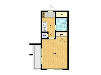 ユトリロジョイ(1K/2階)の間取り写真