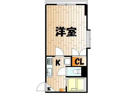 NO.23 ベイサイドアネックス(1K/3階)の間取り写真