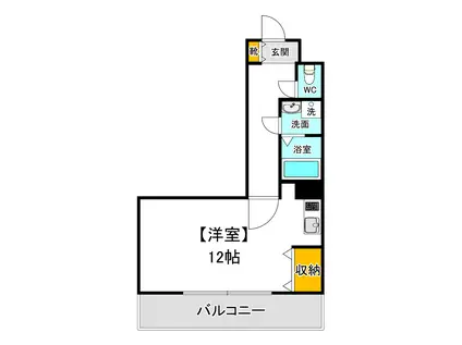 ラ・モール(1K/1階)の間取り写真