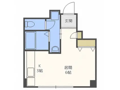 メゾンリベクレール(1K/1階)の間取り写真