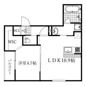 CIEL(1LDK/1階)の間取り写真