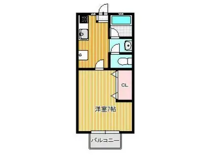 K2北里(1K/2階)の間取り写真