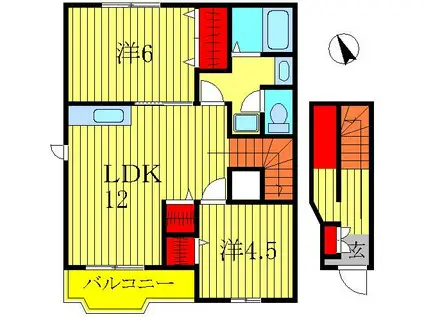 グランラシーヌ(2LDK/2階)の間取り写真