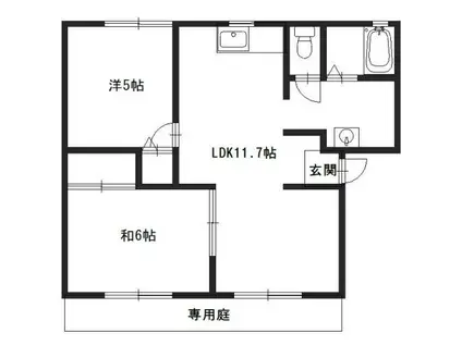 ハイツ・ルーチェ(2LDK/1階)の間取り写真