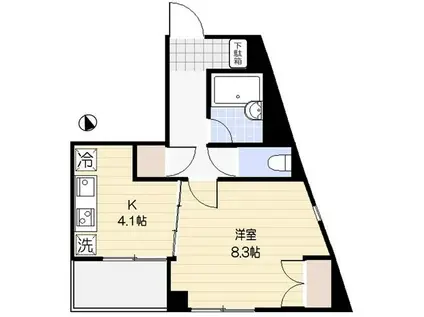 PLATZ中井(1K/2階)の間取り写真