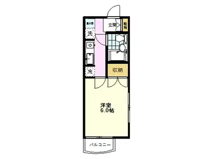 スカイルームピアハセガワ(1K/3階)の間取り写真