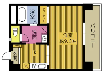 メゾン鉄輪(1K/3階)の間取り写真