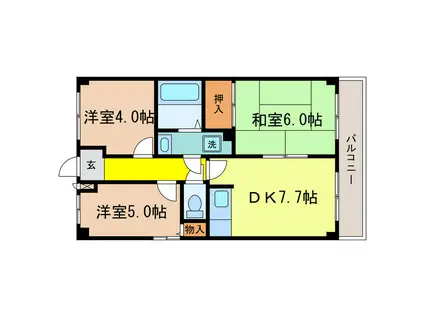 ブライトンステージ(3DK/1階)の間取り写真