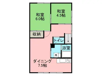 井尾アパート(2DK/2階)の間取り写真